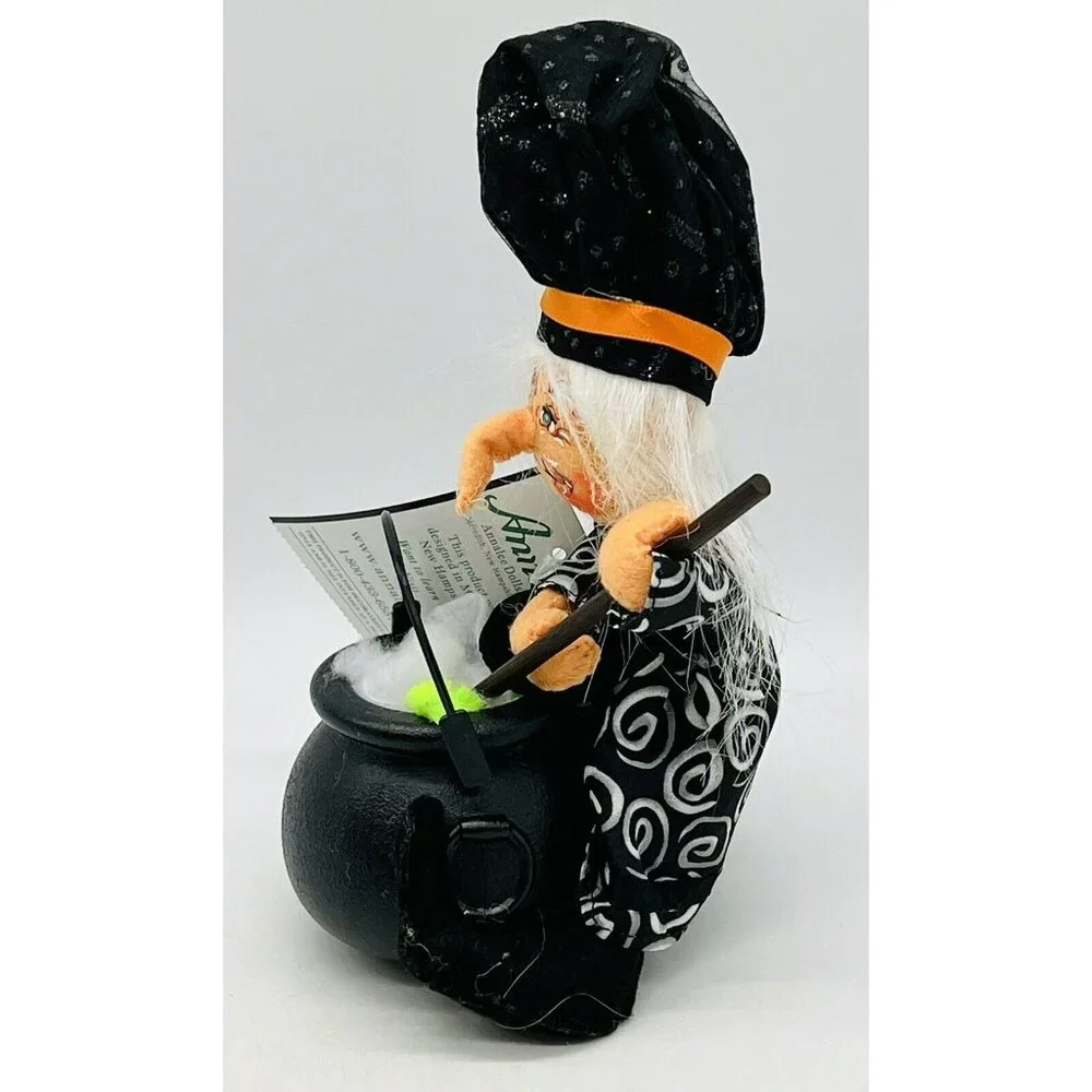 Annalee Witches Brew Black Halloween Doll Cauldron Eyeball‎ 6 inch 2011 Tag HTF